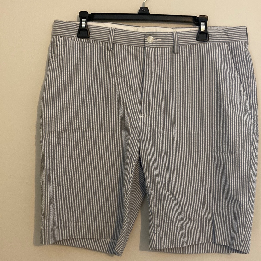 Classic blue and white seersucker shorts. Never worn. Polo by Ralph Lauren.